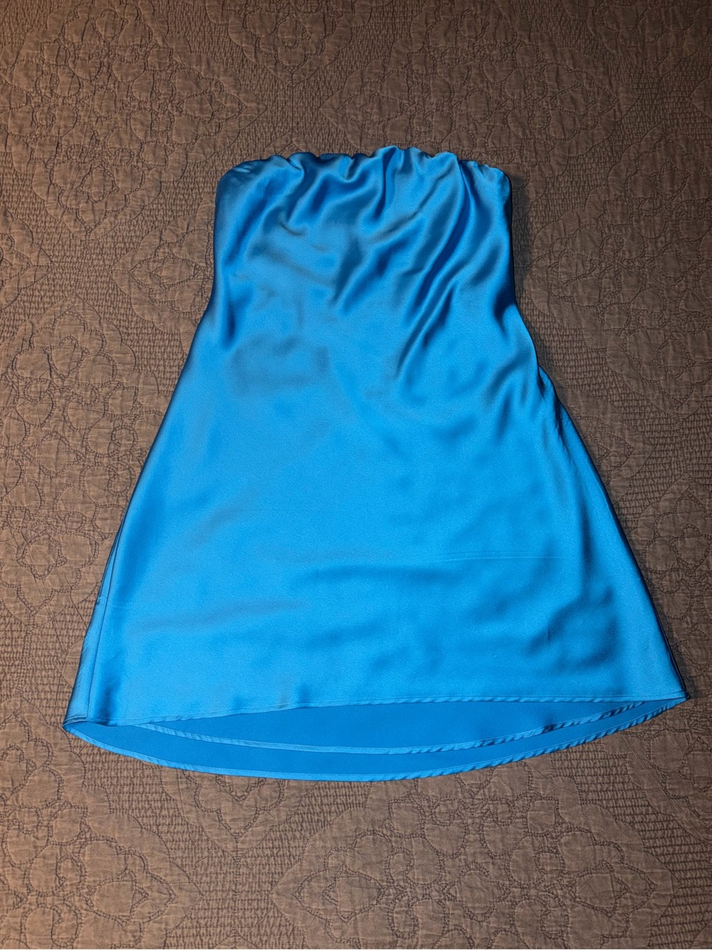 Show Me Your Mumu TAYLOR TUBE MINI DRESS IN BLUE LUXE Size-L